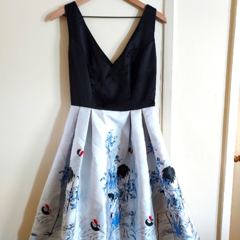 Evening dress stork design